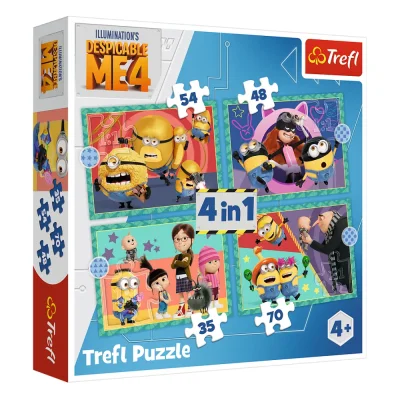 TREFL 4in1 Jigsaw Puzzle - Crazy Minions จิ๊กซอว์เด็ก 4 ปี+