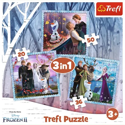 TREFL 3in1 Jigsaw Puzzle - The magical story / Frozen 2 จิ๊กซอว์เด็ก 3 ปี+
