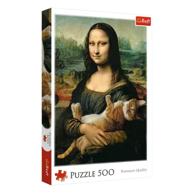 TREFL 500 Piece Jigsaw Puzzle - Mona Lisa and Purring Kitty จิ๊กซอว์ 500 ชิ้น