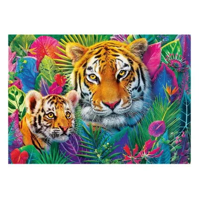 TREFL 500 PP Piece Jigsaw Puzzle - Tea Time: Tigers in the Jungle จิ๊กซอว์ 500 ชิ้น