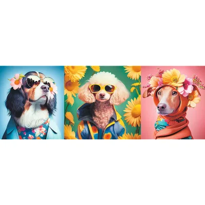 TREFL 500 Panorama Piece Jigsaw Puzzle - Doggie Fashion Week จิ๊กซอว์ 500 ชิ้น