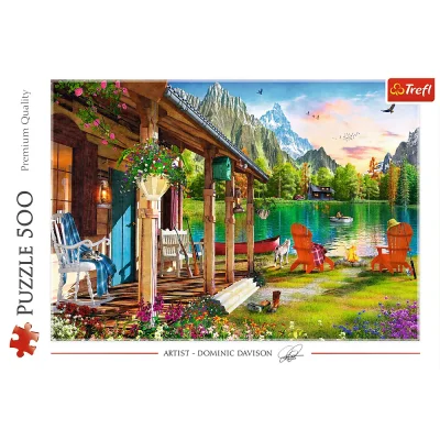 TREFL 500 Piece Jigsaw Puzzle - Cabin in the Mountains จิ๊กซอว์ 500 ชิ้น