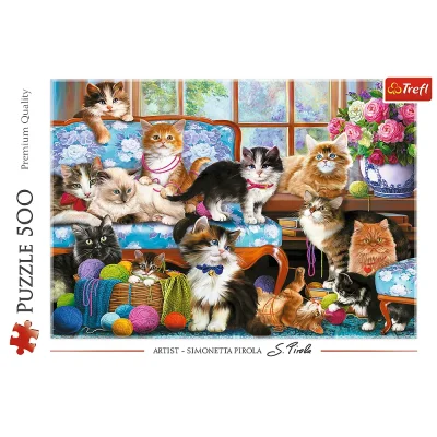 TREFL 500 Piece Jigsaw Puzzle - Cat Family จิ๊กซอว์ 500 ชิ้น