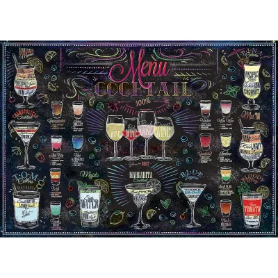 TREFL 500 Piece Jigsaw Puzzle - Cocktail Menu จิ๊กซอว์ 500 ชิ้น