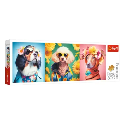TREFL 500 Panorama Piece Jigsaw Puzzle - Doggie Fashion Week จิ๊กซอว์ 500 ชิ้น