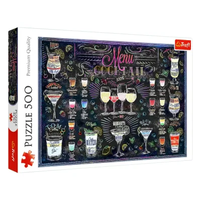 TREFL 500 Piece Jigsaw Puzzle - Cocktail Menu จิ๊กซอว์ 500 ชิ้น