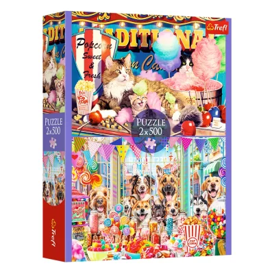 TREFL 2x500 Piece Jigsaw Puzzle - Fluffy friends จิ๊กซอว์ 500 ชิ้น