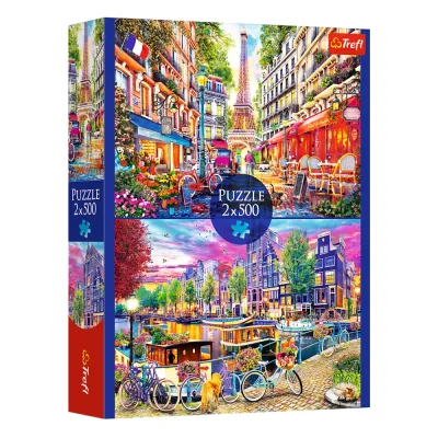 TREFL 2x500 Piece Jigsaw Puzzle - European capitals จิ๊กซอว์ 500 ชิ้น