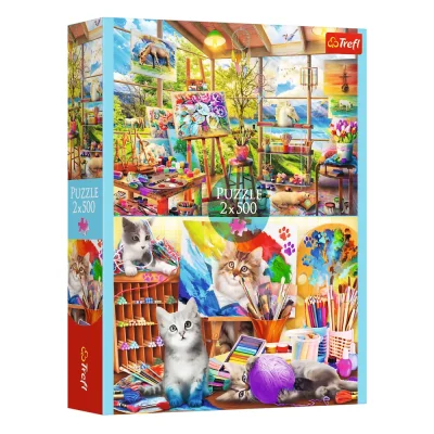 TREFL 2x500 Piece Jigsaw Puzzle - The Art of Painting จิ๊กซอว์ 500 ชิ้น