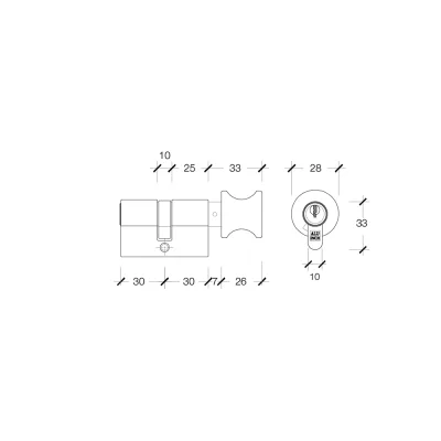 ไส้กุญแจประตู รุ่น KV-35E ไส้กุญแจประตู รุ่น KV-35E
