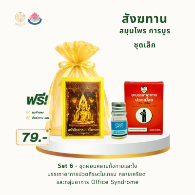 สังฆทานสมุนไพร การบูร ชุดเล็ก Set 6 | ราคา 79 บาท พร้อมส่ง
