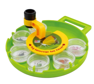 กล่องสไลด์เก็บแมลงพร้อมกล้องส่องขยาย 2in1  พลาสติก (กล่องสไลด์ 6 อัน กล้องส่องแมลง 1 ชุด)