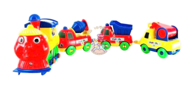ขบวนรถไฟบรรทุกรถก่อสร้าง