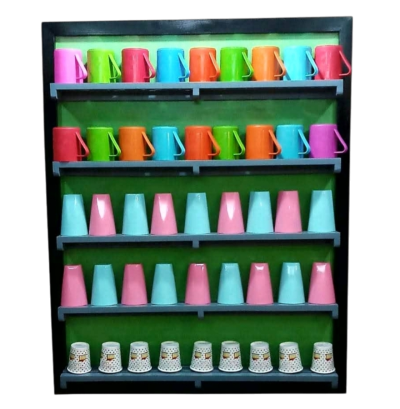 TED-7043 ชั้นคว่ำแก้วแขวนผนัง 45 ช่อง 5 ชั้น ทำจากไม้ 89x110x10  ซม.