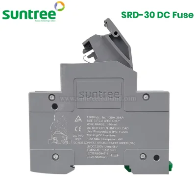 Suntree SRD-30 DC Fuse Holder 1100V 10x38 ฐานฟิวส์ สีเทา สำหรับฟิวส์ ตลับฟิวส์ DC ฟิวส์