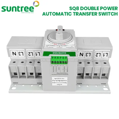 Suntree SQ8 Double Power Automatic Transfer Switch 4P 63A 380V SQ8W-63/4P ATS 3 เฟส สวิทช์สลับแหล่งจ่ายอัตโนมัติ ระบบโซล่าเซลล์