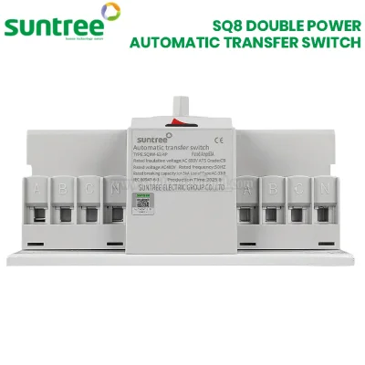 Suntree SQ8 Double Power Automatic Transfer Switch 4P 63A 380V SQ8W-63/4P ATS 3 เฟส สวิทช์สลับแหล่งจ่ายอัตโนมัติ ระบบโซล่าเซลล์