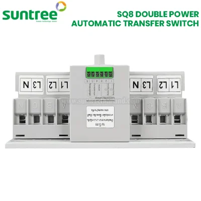 Suntree SQ8 Double Power Automatic Transfer Switch 4P 63A 380V SQ8W-63/4P ATS 3 เฟส สวิทช์สลับแหล่งจ่ายอัตโนมัติ ระบบโซล่าเซลล์