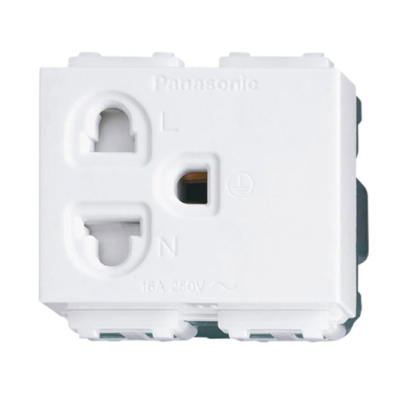 ปลั๊กกราวด์เดี่ยว แบบมีม่านนิรภัย WIDE SERIES WEG1181K พานาโซนิค PANASONIC
