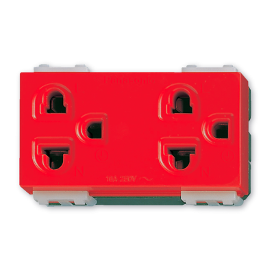 Grounding Duplex Universal Receptacle (Red) 16A 250V~