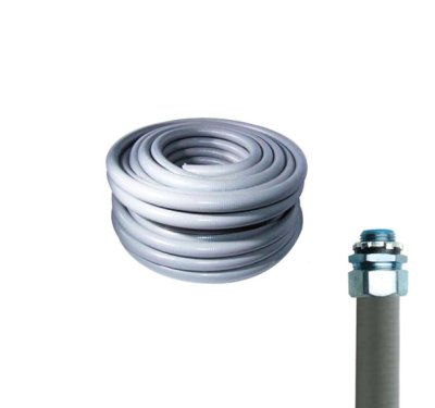 ท่ออ่อนเหล็ก กันน้ำ ยางเทา 3" UNION (กล่อง = 7.5เมตร)