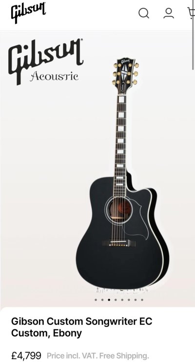Gibson Songwriter Custom Ebony 2025