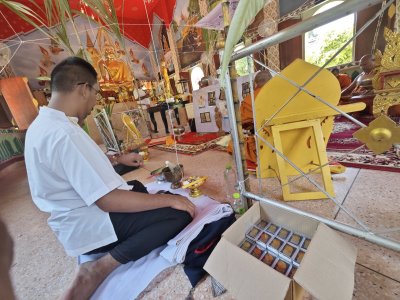 พรายเทพนิมิตร รุ่น รุ่งเรือง​เฟื่องฟู​ วัด​คงคา​เลียบ​ บางกล่ำ​ สงขลา​ พ.ศ.2568 (แจกผู้ช้วยงานพิธี) สร้าง 199องค์