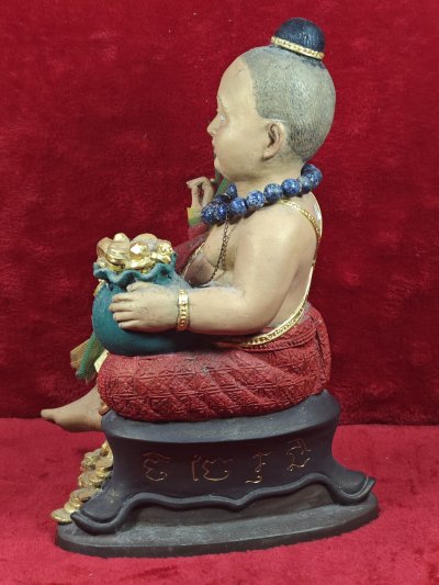 กุมารทองหลวงปู่แก้ว วัดสะพานไม้แก่น (ทองเหลืององค์ใหญ่สูงราวๆ12นิ้ว) อุดมวลสารตะกรุด 9 ดอก หายากมาก