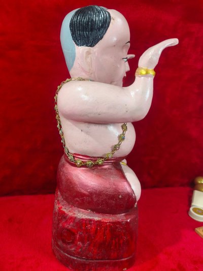 กุมารทองไม้ขนุน รุ่น เศรษฐี​เฟื่องฟู วัดคงคาเลียบ พ.ศ.2566 (สร้าง 7 ตน หน้าตัก 7นิ้ว) ลายมือ อ.อู๊ด​ พยัคฆ์​หน้า​ทอง