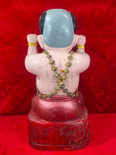 กุมารทองไม้ขนุน รุ่น เศรษฐี​เฟื่องฟู วัดคงคาเลียบ พ.ศ.2566 (สร้าง 7 ตน หน้าตัก 7นิ้ว) ลายมือ อ.อู๊ด​ พยัคฆ์​หน้า​ทอง