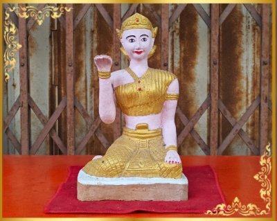 นางกวักหลวงพ่อฉาว วัดสว่างชาติประชา​บำรุง​ กำแพงแสน นครปฐม (เนื้อดินรุ่นแรกพิมพ์​จัมโบ้​)