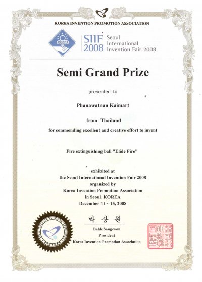 Semi Grand Prize, Korean Invention Promotion Association (KIPA), the Seoul