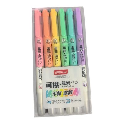 ปากกาเน้นข้อความ#H2306ชุด6สี พาสเทล ลบได้