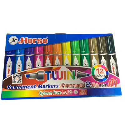 ปากกามาร์คเกอร์ม้า#2หัวชุด12สี