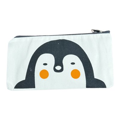 กระเป๋าผ้าใส่ดินสอซิป#ลายเพนกวิน(11.5x21.5ซม)