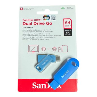 Sandisk Dual FlashDrive#SDDDC3-64GB Dual USB -TypeCสีฟ้า