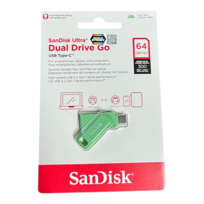 Sandisk Dual FlashDrive#SDDDC3-64GB Dual USB -TypeCสีเขียว