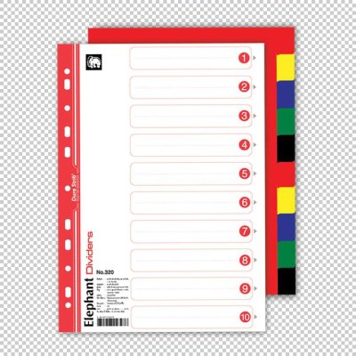 อินเด็กซ์พลาสติกช้าง#320A410หยัก5สี