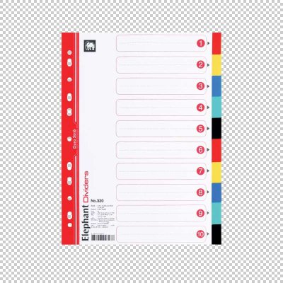 อินเด็กซ์พลาสติกช้าง#320A410หยัก5สี