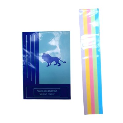กระดาษถ่ายสีสิงห์80แกรมA4#คละ5สี(00)(500แผ่น)