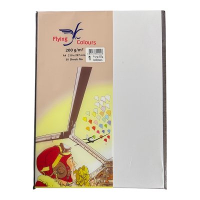 กระดาษสีฟลายอิ้ง200แกรม#A4(50แผ่น/ห่อ)