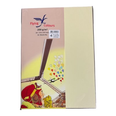 กระดาษสีฟลายอิ้ง200แกรม#A4(50แผ่น/ห่อ)
