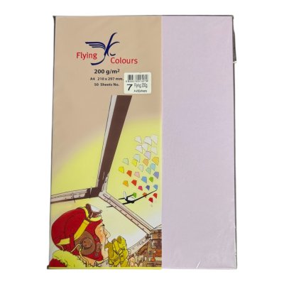 กระดาษสีฟลายอิ้ง200แกรม#A4(50แผ่น/ห่อ)