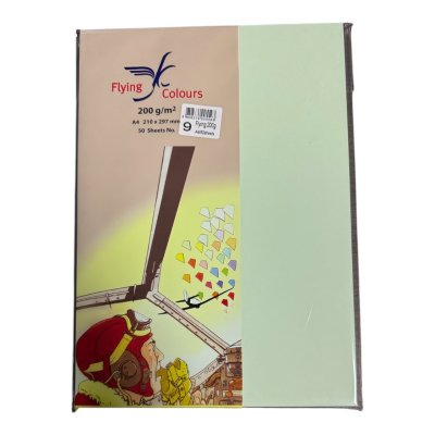 กระดาษสีฟลายอิ้ง200แกรม#A4(50แผ่น/ห่อ)