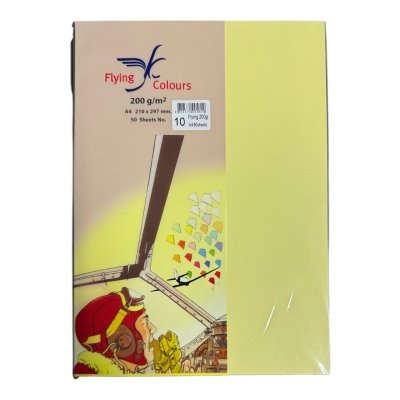 กระดาษสีฟลายอิ้ง200แกรม#A4(50แผ่น/ห่อ)