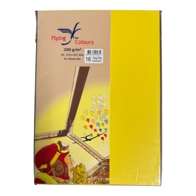 กระดาษสีฟลายอิ้ง200แกรม#A4(50แผ่น/ห่อ)
