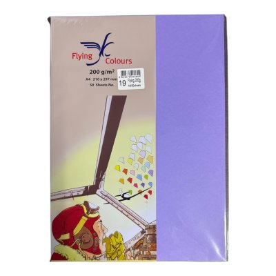 กระดาษสีฟลายอิ้ง200แกรม#A4(50แผ่น/ห่อ)