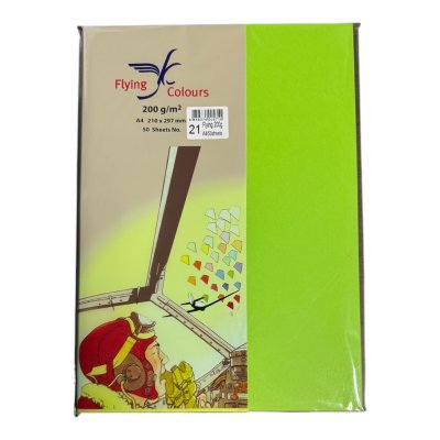 กระดาษสีฟลายอิ้ง200แกรม#A4(50แผ่น/ห่อ)