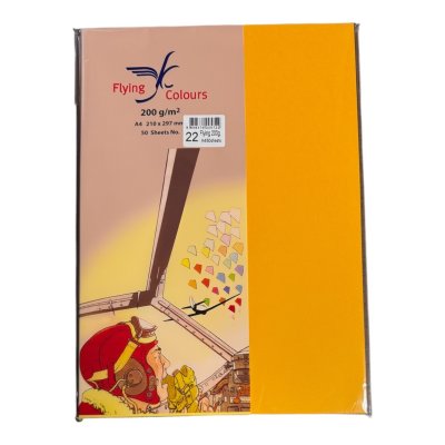 กระดาษสีฟลายอิ้ง200แกรม#A4(50แผ่น/ห่อ)