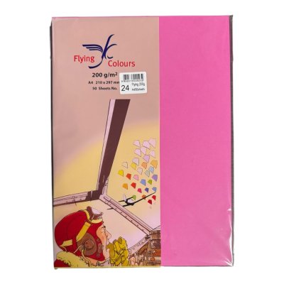 กระดาษสีฟลายอิ้ง200แกรม#A4(50แผ่น/ห่อ)